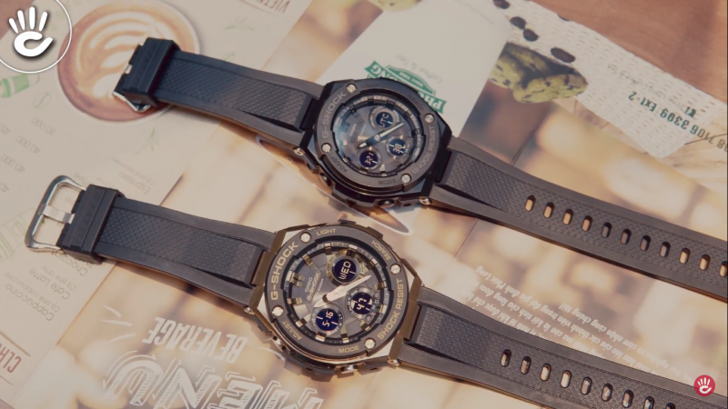 Đồng hồ Steel G Shock cho người cổ tay nhỏ: Chiếc bên trên là S300, chiếc bên dưới S100,  có sự chênh lệch về kích thước