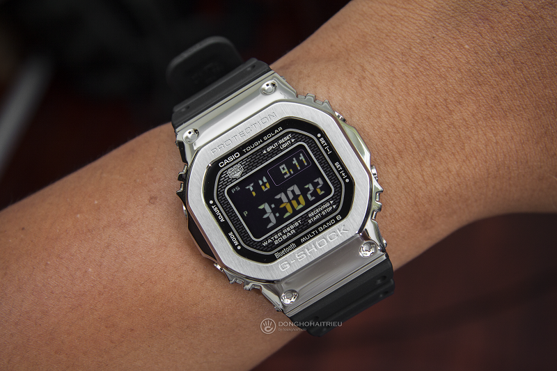 Reviews đồng hồ Casio G-Shock nam B5000 dây cao su, mặt số kim loại - GMW-B5000-1DR