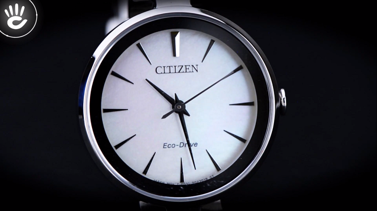 Đồng hồ Eco Drive Citizen EM0631-83D khảm xà cừ đẹp mắt hình 2