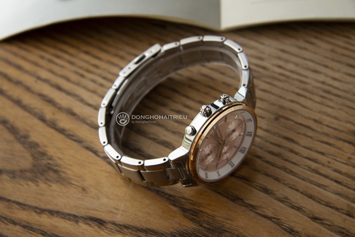 Review đồng hồ Seiko SNDV30P1 mặt hồng 6 kim thời trang - Ảnh: 4