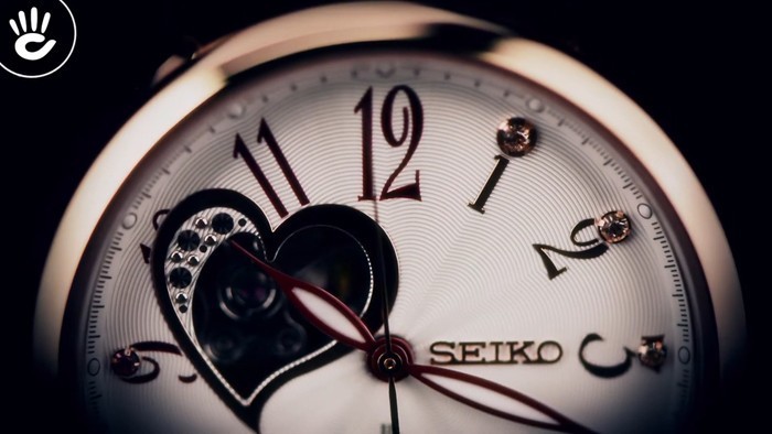 Đồng hồ Seiko SSA834J1 Nữ tính với các viên đá hồng - Ảnh 2