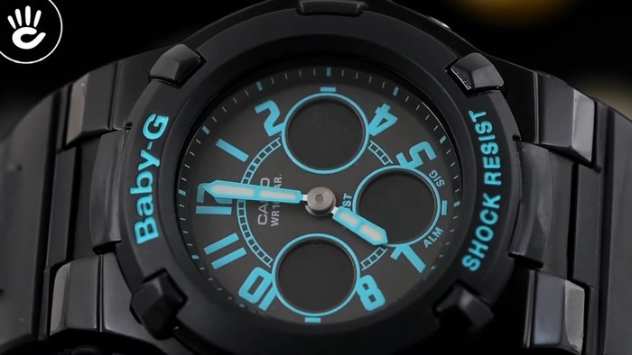 Review đồng hồ Baby-G BGA-117-1B2DR phối màu đen và xanh - ảnh: 4