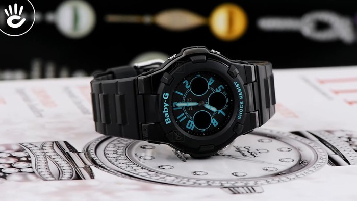 Review đồng hồ Baby-G BGA-117-1B2DR phối màu đen và xanh - ảnh: 1