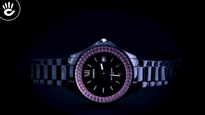 Đồng hồ Casio LX-500H-1EVDF Khi pha lê hồng phát sáng trên nền đen - Ảnh 1