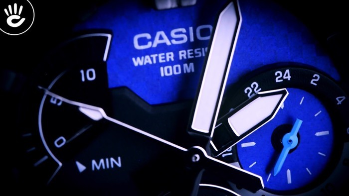 Casio MCW-200H-2AVDF – 6 kim nổi bật trên mặt số caro xanh ấn tượng - Ảnh: 4