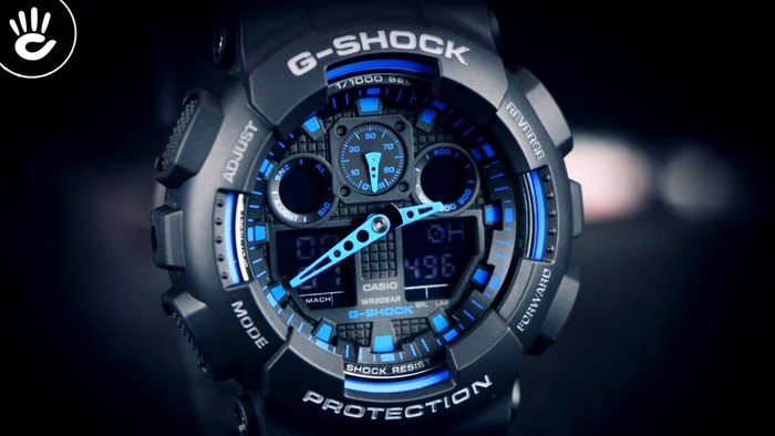 Đồng hồ G-Shock GA-100-1A2DR Được ví như ma trận màu xanh - Ảnh: 2