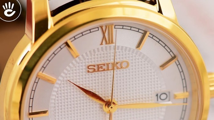 Review đồng hồ Seiko SRPA14J1 vỏ máy kim loại mạ vàng - Ảnh 2
