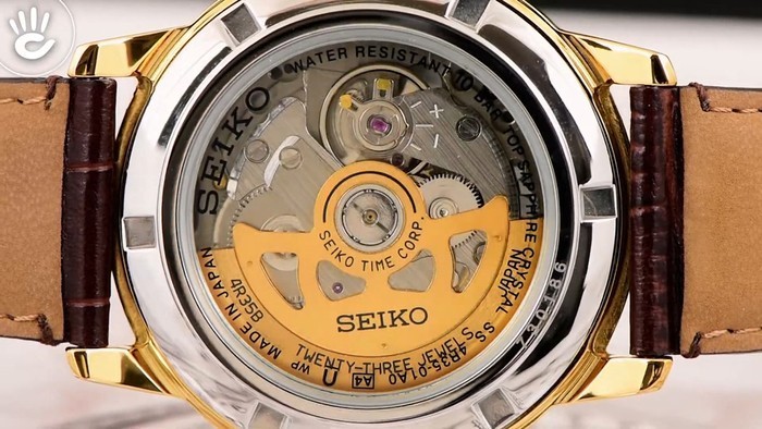 Review đồng hồ Seiko SRPA14J1 vỏ máy kim loại mạ vàng - Ảnh 4