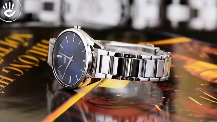Review đồng hồ Seiko SWR033P1 mặt xanh size 32mm - Ảnh 4