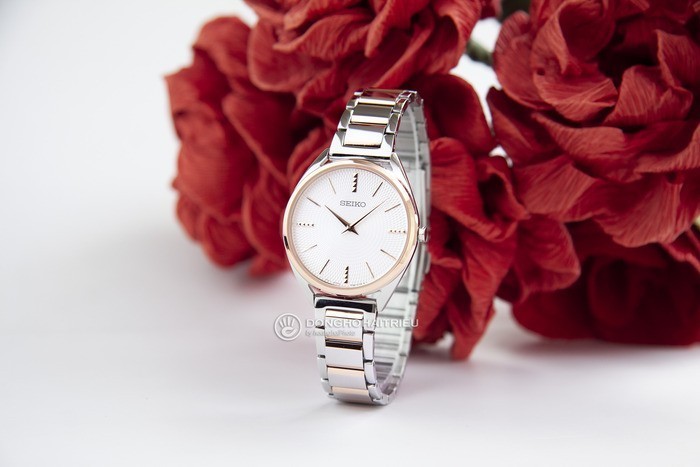 Review đồng hồ Seiko SWR034P1 mặt trắng họa tiết Guilloche in nổi - Ảnh 1