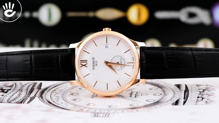 Review đồng hồ Tissot T063.428.36.038.00 vỏ máy, vạch số mạ vàng hồng - Ảnh 1