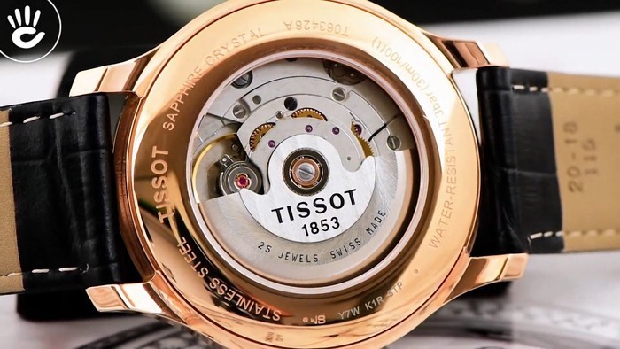 Review đồng hồ Tissot T063.428.36.038.00 vỏ máy, vạch số mạ vàng hồng - Ảnh 4