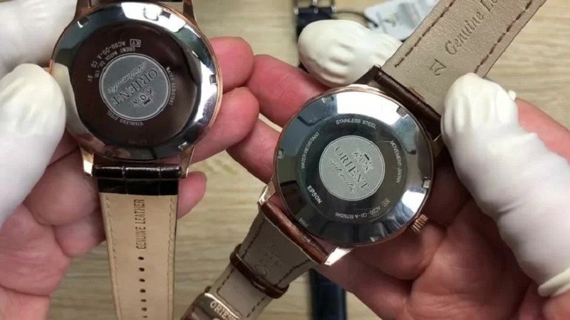 Cách nhận biết đồng hồ Orient chính hãng dựa trên nắp và vỏ đồng hồ