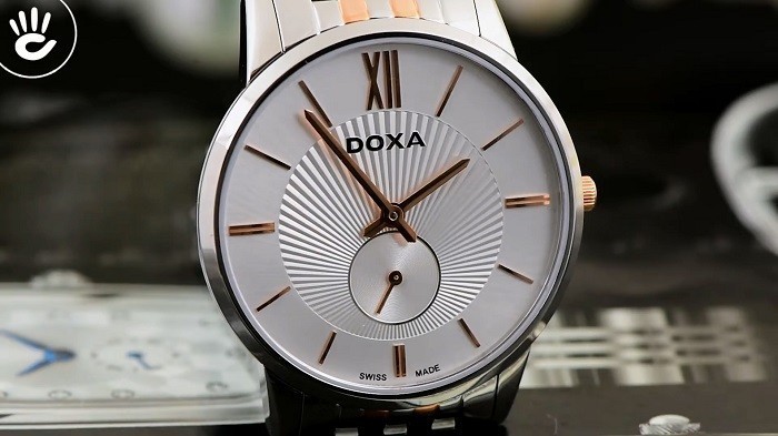 Review đồng hồ Doxa D155RSV thiết kế không đồng trục - Ảnh 2