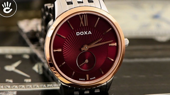 Review đồng hồ Doxa D156RBY vạch số tạo mỏng mạ vàng hồng - Ảnh 2