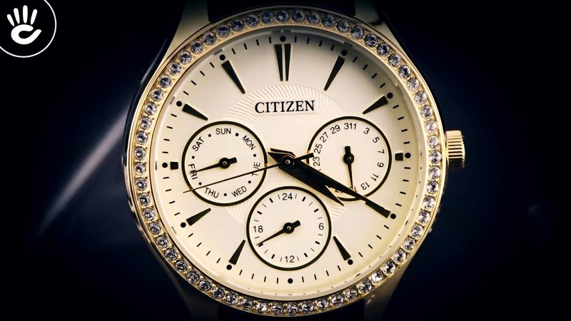 Đồng hồ Citizen ED8162-03P:Chronograph, niềng nạm đá nổi bật-2