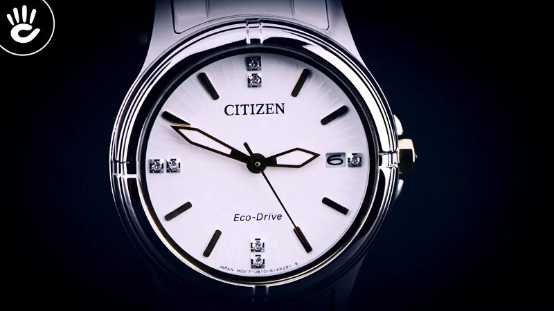 Đồng hồ Citizen FE6054-54A: Đính 7 viên pha lê lấp lánh-2