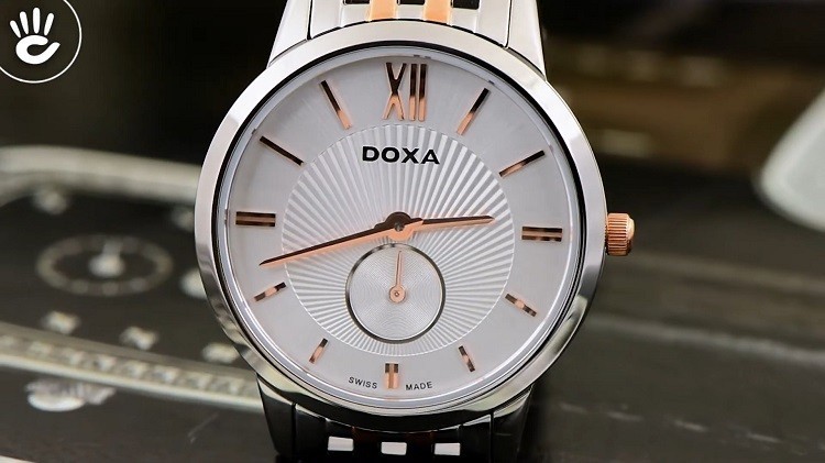 Đồng hồ Doxa D156RSV nữ tính với vạch số mỏng mạ vàng hồng - ảnh 2